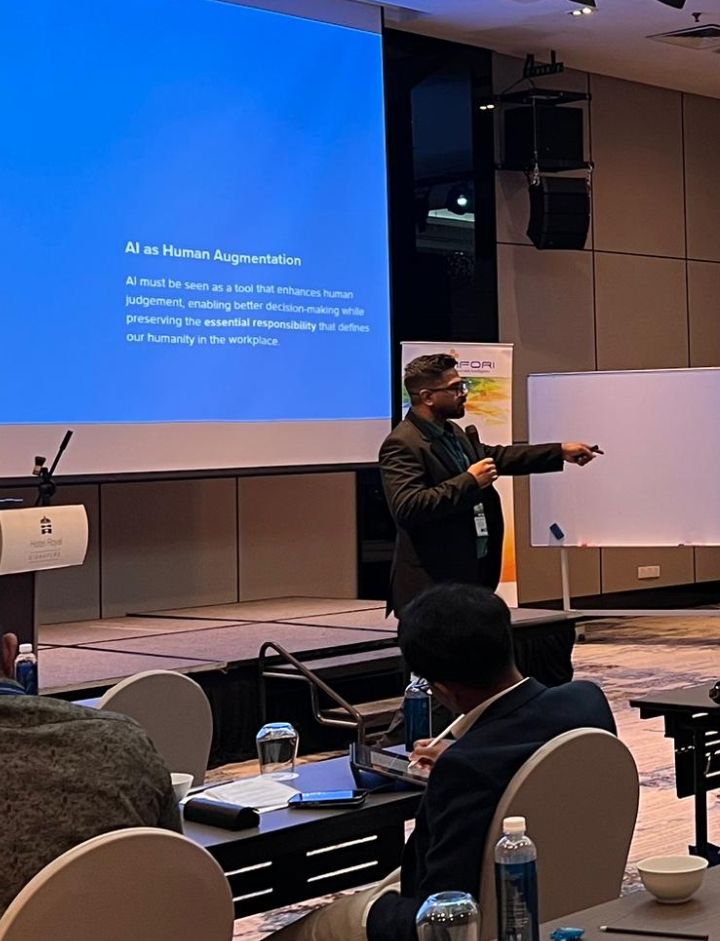 Marques Jeevan Menon at a professional event